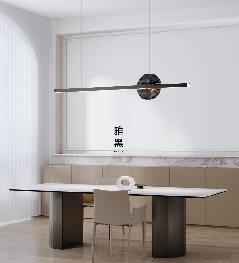 Светильник DZN-13839 ЧЕРНЫЙ + ЧЕРНЫЙ МРАМОР ` L1200/H200+1200/1/LED/.W/4000K
