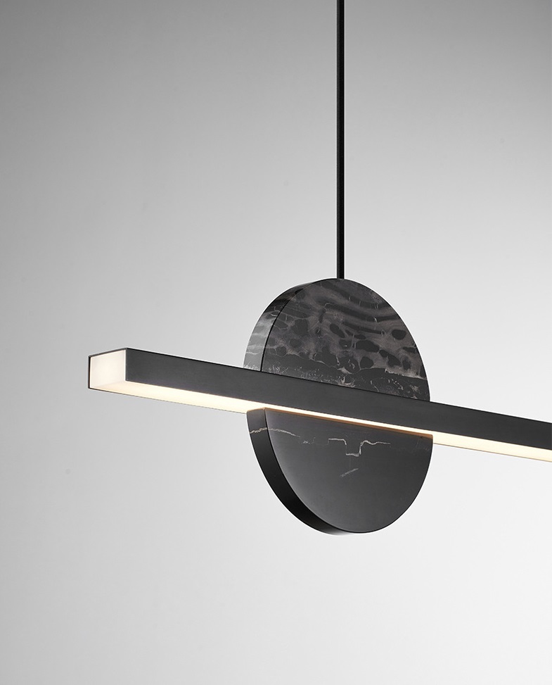 Светильник DZN-13839 ЧЕРНЫЙ + ЧЕРНЫЙ МРАМОР ` L1200/H200+1200/1/LED/.W/4000K