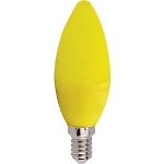 Ecola candle LED color 6,0W 220V E14 Yellow свеча Желтая матовая колба 103x37